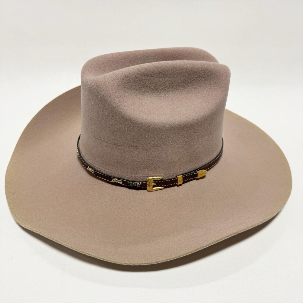 Vintage Bailey Western XX Wool Felt Hat Tan Oak Bowie Size 7 56 Made in USA